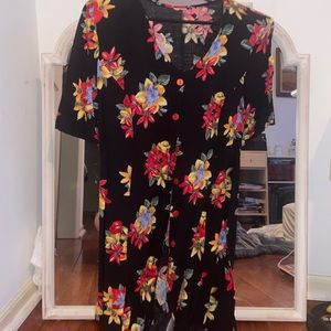 Vintage Floral Button Up Dress